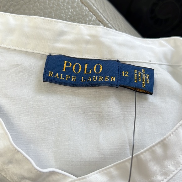 NWT Polo Ralph Lauren Womens White Cotton Sleeveless Blouse with Tie at Bottom - Picture 7 of 8